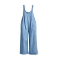thumbnail image 5 of ClodeEU Women's Sleeveless Wide Leg Jumpsuit with Pockets,Casual Baggy Overalls Jumpsuit Blue,Women's Plus XL, 5 of 8