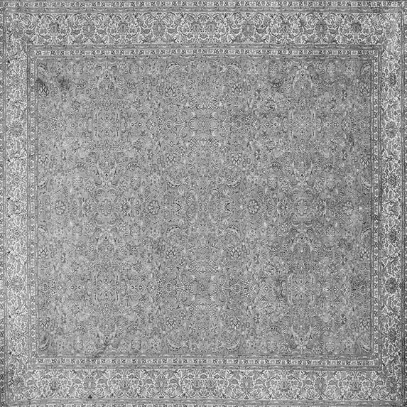 Ahgly Company Indoor Square Persian Gray Traditional Area Rugs, 8' Square