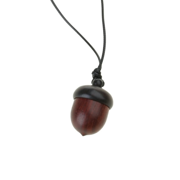 Necvior Wooden Acorns Choker Necklace Ethnic Style Storage Pendant Necklaces Wax Rope