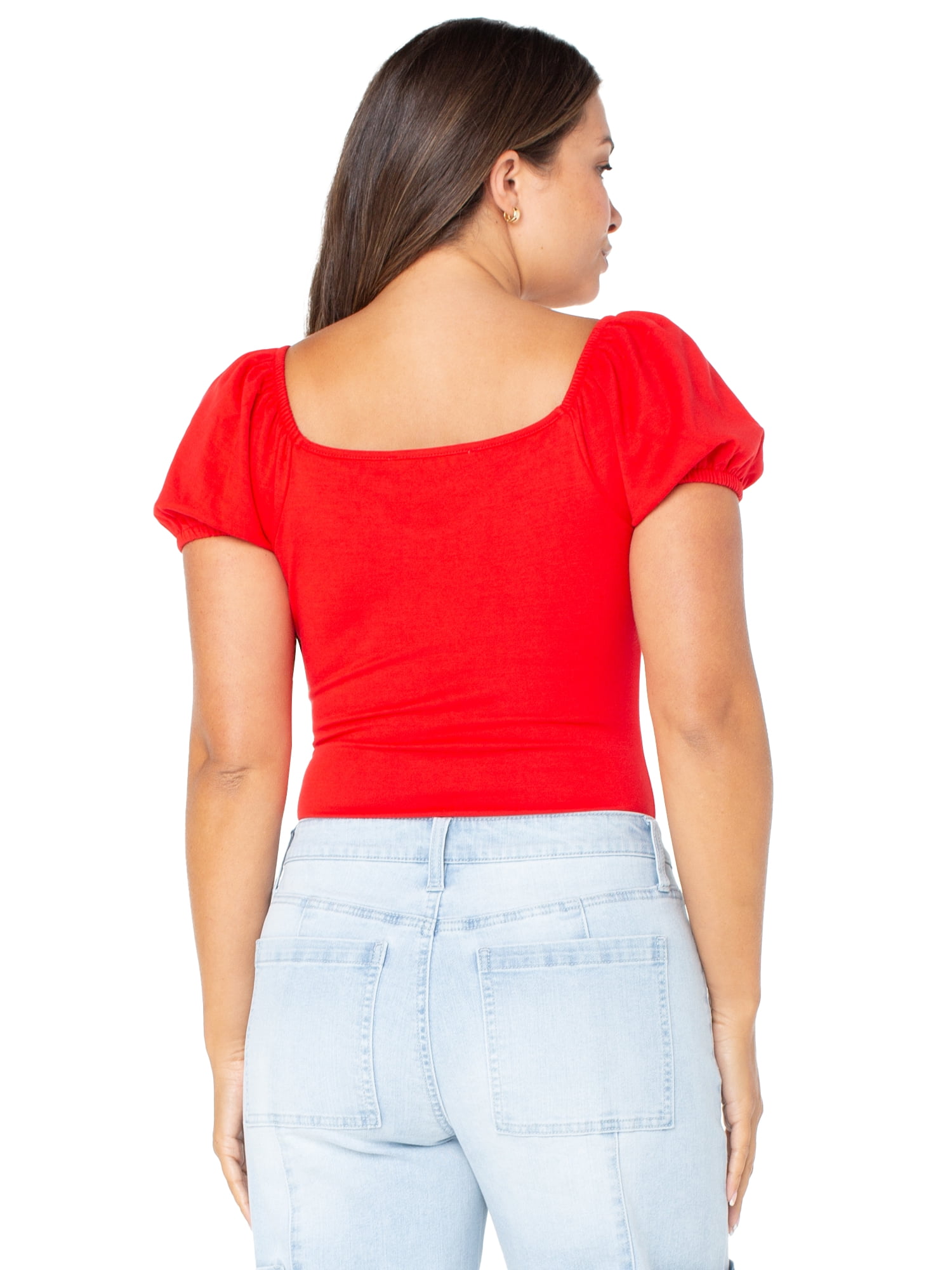 Celebrity Pink Short Sleeve Sweetheart Neck Bodysuit