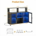 thumbnail image 4 of Wine Bar Cabinet with LED Lights,Coffee Bar Cabinet with Wine and TEQIN Glass Rack,Bar Cabinet Liquor Cabinet With Power Outlet, Kitchen Buffet Sideboard with Storage for Living Room, Dining Room, 4 of 7