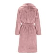 thumbnail image 4 of WCMZJ Women's Fuzzy Fleece Winter Jacket Faux Fur Lapel Coat Mid Length Sherpa Teddy Coat Warm Winter Trendy Clothes Pink XL, 4 of 6