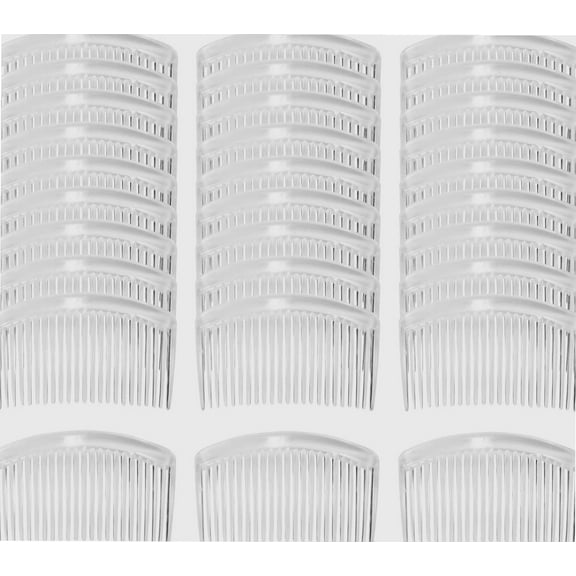 30 Pack White Clear Plastic French Hair Side Combs Wedding Brides Veil Slide Small Hair Clips with 23 Teeth DIY Headpieces Bun Holder Grips Barrettes DIY Crafts Hair Accessories for Women Girls
