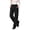 Black, variant on Women Pants Cable Knit Fleece Lined Stirrup Hem High Waist Elastic Waistband Solid Colors for Fall Winter Home and Everyday Wear