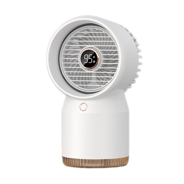 Matsuzay Niebla de pulverización de agua Ventilador pequeño Recargable Ajustable Dormitorio Humidificador personal Portátil Verano Bajo ruido Electrodomésticos Blanco