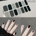 thumbnail image 2 of Tiras impermeables de Gel para uñas, 14 tiras de pegatinas semicuradas, cubierta completa, tiras de esmalte de uñas, parche de uñas florístico, fabricación de Arte de uñas DIY, 2 of 7