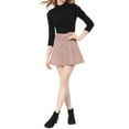 thumbnail image 2 of INSPIRE CHIC Women's Faux Suede Button Front A-Line High Waisted Mini Short Skirt XL Pink, 2 of 7