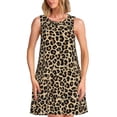 thumbnail image 1 of Fotbe Leopard Print-1 Vestido de Verano sin Mangas para Mujer – Vestido Midi Línea A, Estilo Camiseta Floral, Vestido Playero Casual y Fluido, 1 of 7