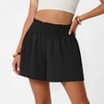 thumbnail image 5 of CHGBMOK Womens Summer Casual Shorts with Pockets Solid Elastic High Waisted Wide Leg Shorts Beach Vacation Outfits, 5 of 7
