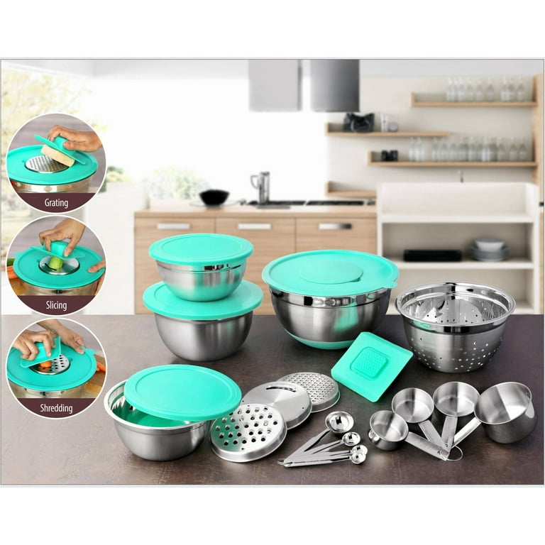21 Piece Cook Bake and Store Set, Kitchen Essentials for First or New  Apartment