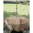 thumbnail image 3 of Outdoor Tablecloth with Umbrella Hole Zipper Brown Round Tablecloth 60" Waterproof Outside Table Cloth Abstract Paint Texture Retro Smudge Graffiti Art Patio Table Cover Tablecloths for Picnic Party, 3 of 8