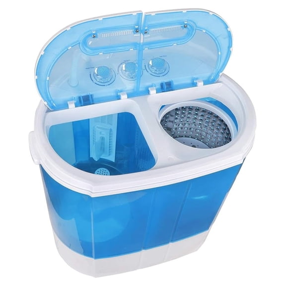 Portable Washer Compact Twin Tub 9.9 LB Mini Top Load Washing Machine Washer/Spinner w/ 6.57 FT Inlet Hose