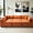 Burnt Orange, variant on Cognac Vegan Leather 6 Modular Couch - Mid-century Modern Look With Comfy Cushions For 6 Inspired Legs