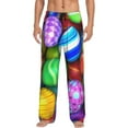 thumbnail image 2 of Kdxio Colorful Easter Eggs1 Print Men's Sleep Pajama Pant Lounge Pants with Pockets, 2 of 8