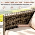 thumbnail image 6 of Patio Outdoor Furniture Sets, 7 Pieces All-Weather Rattan Sectional Sofa with Tea Table & Cushions, PE Rattan Wicker Sofa Couch Conversation Set for Garden Backyard Poolside, 6 of 9