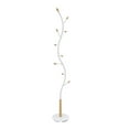 thumbnail image 3 of Lisonu Arles 75" Modern Coat Rack, Standing Metal Coat Tree with 9 Wood Hooks, Branch Design Hall Tree for Entryway, White & Oak, 3 of 6