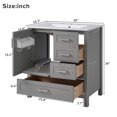 thumbnail image 3 of Harper & Bright Designs 30" Bathroom Vanity with Sink Combo, Bathroom Floor Cabinet with Soft Close Door and Drawers , Gray, 3 of 20