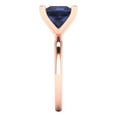 thumbnail image 3 of Clara Pucci 14K Rose Gold 3ct BlueSapphire Solitaire Ring for Women, 3 of 8
