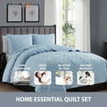 thumbnail image 6 of Swift Home 3PC Reversible Diamond Stitch Soft Quilt & Sham Set, Light Blue, King/Cal King, 6 of 6