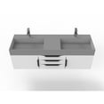 thumbnail image 3 of Amazon 60" White Wood Floating Vanity with Gray Top and Black Trim, 3 of 10