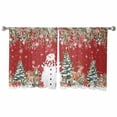 thumbnail image 6 of Red Christmas Sheer Curtains 45 Inch Length 2 Panels Set, Semi Transparent Voile Rod Pocket Curtains for Living Dining Room Bedroom Drapes Snowman Xmas Tree Poinsettia Eucalyptus, 6 of 8