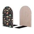 thumbnail image 2 of Lsque Vegetable Quiche Printed Wood Bookends,Non-Skid Bookend for Shelves,Heavy Duty Support Bookends,Non-Slip Foam Pads for Office, Home, and Library,1 Pair, 2 of 8