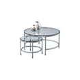 thumbnail image 1 of Table à Cocktail Ronde Patinoire sur Roulettes en Chrome et Verre, 1 of 4