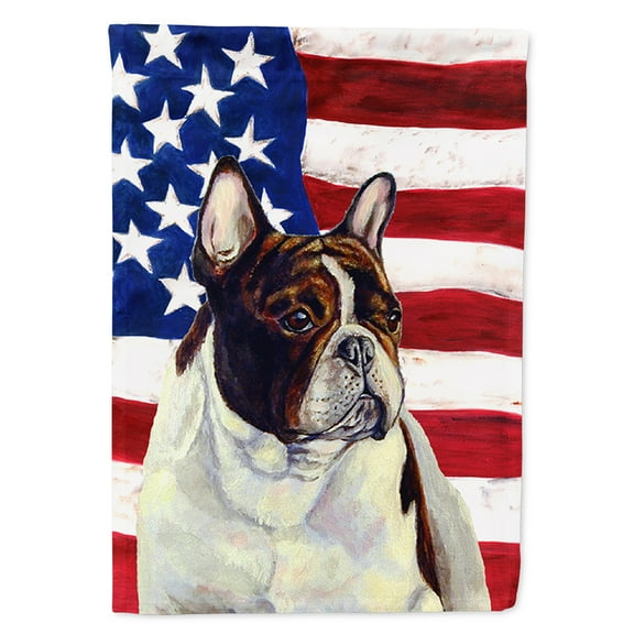 USA American Flag with French Bulldog Flag Canvas House Size