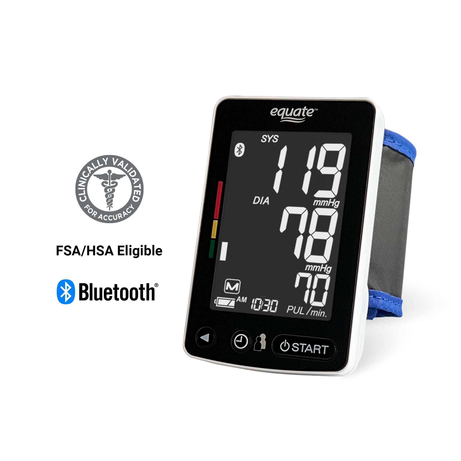 Equate 6500 Series Wrist Blood Pressure Monitor with Bluetooth Wireless Technology and Irregular Heartbeat Detection