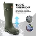thumbnail image 2 of Rain Boots for Women, Knee-High Women's Rubber Boots, Durable Slip Resistant Muck Boots,Waterproof Garden Fishing Boots Outdoor Work, 2 of 6