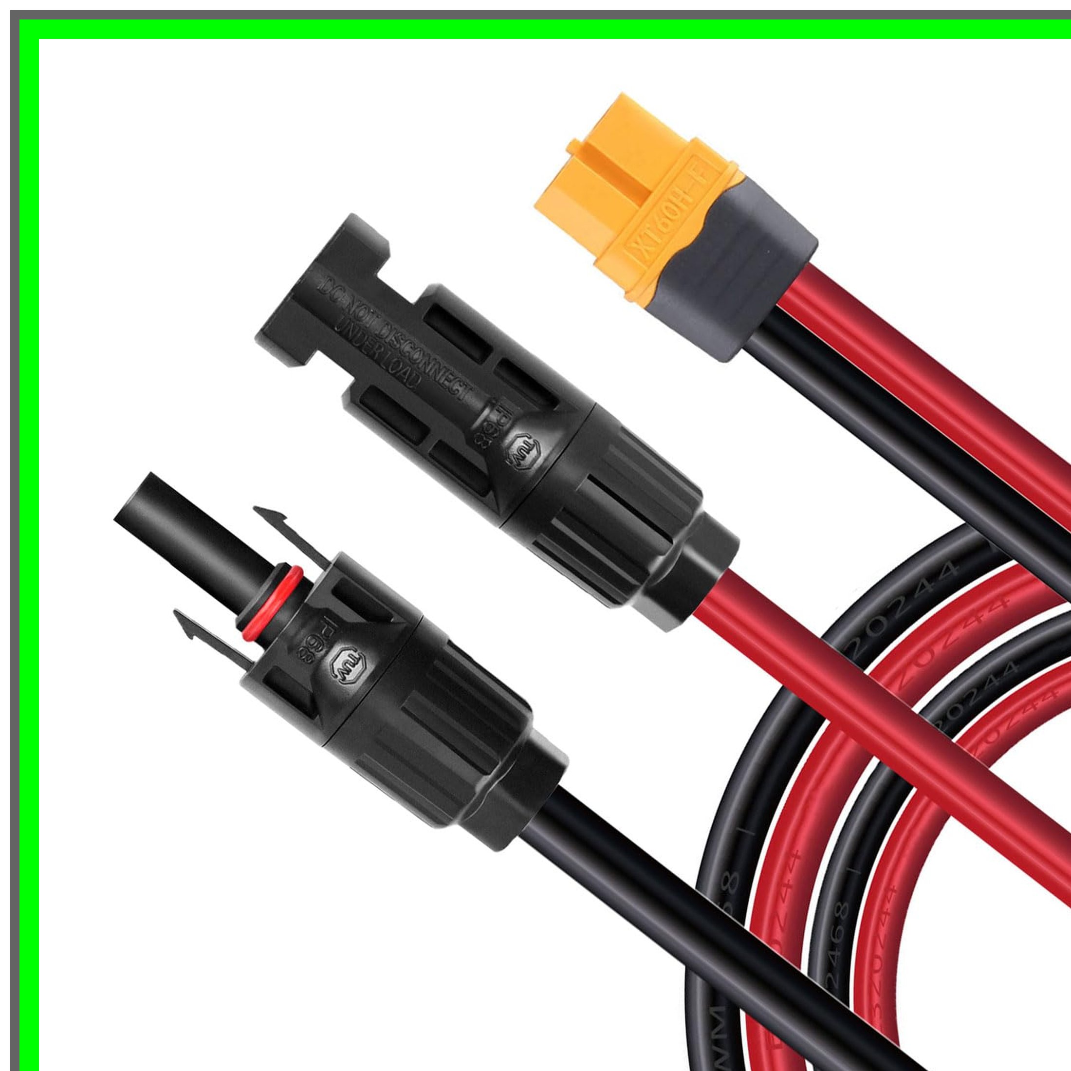 XT60 Solar Connector Extension Cable 12AWG for Power Stations 50FT