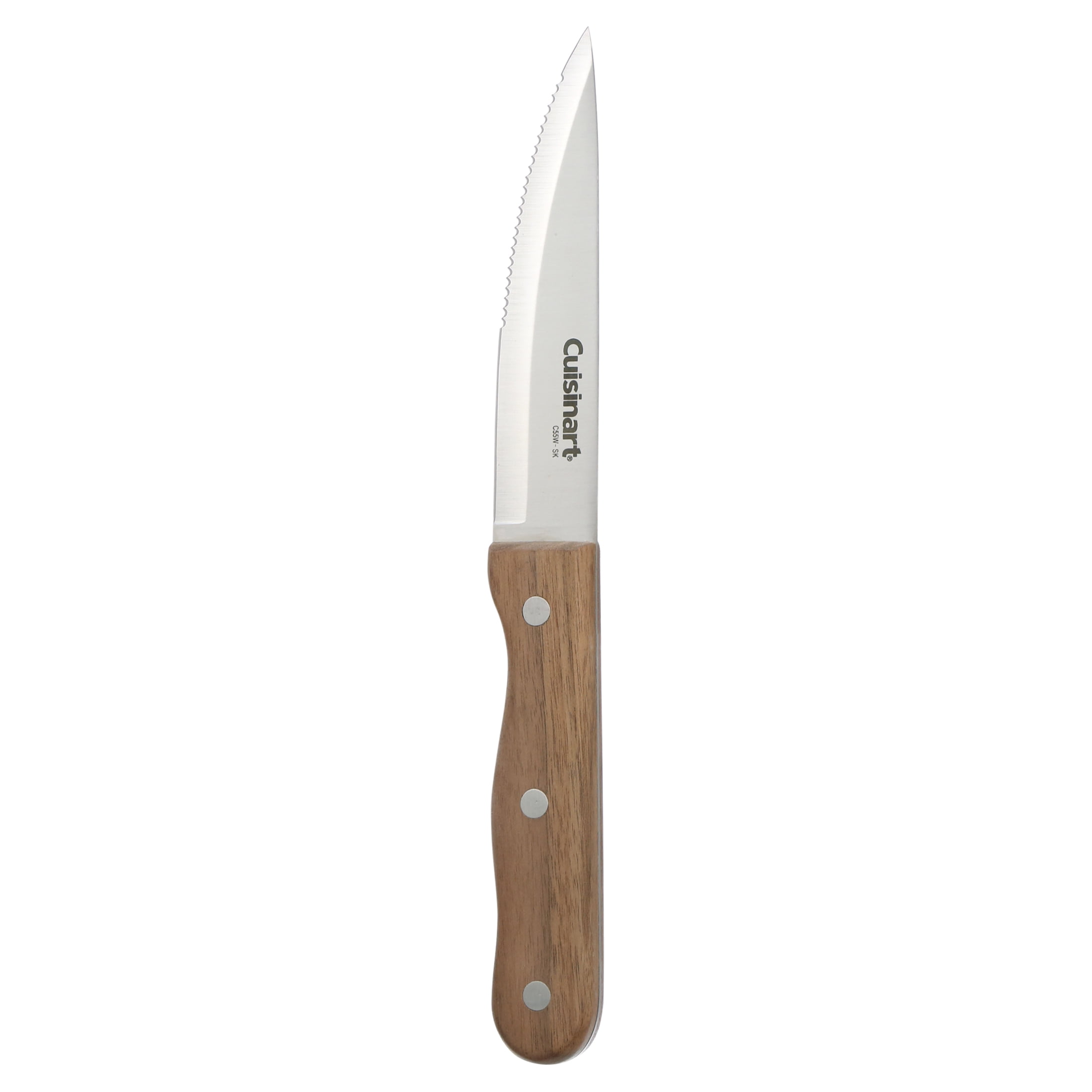 Cuisinart 6 Piece Triple Rivet Walnut Steak Knife Set, Wood