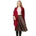 thumbnail image 4 of Poncho tipo chal abierto con parte delantera cálida para mujer, capa con bloques de color, cárdigan de invierno, ponchos para mujer, 4 of 6