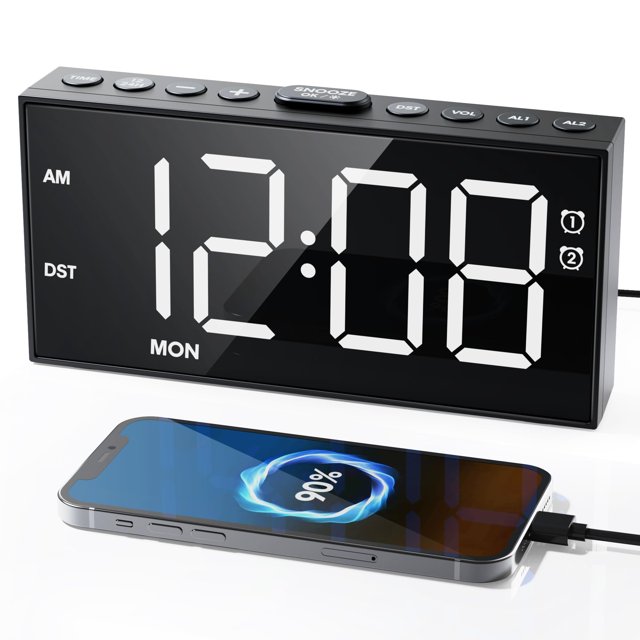 Reloj despertador digital Roxicosly para dormitorios con sueño pesado