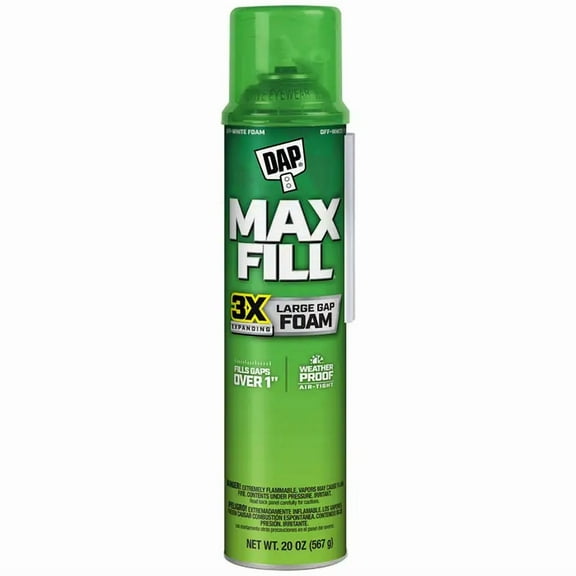 DAP Max Fill Maximum Expanding Sealant - Weather-Resistant, Indoor/Outdoor - 20 oz Green