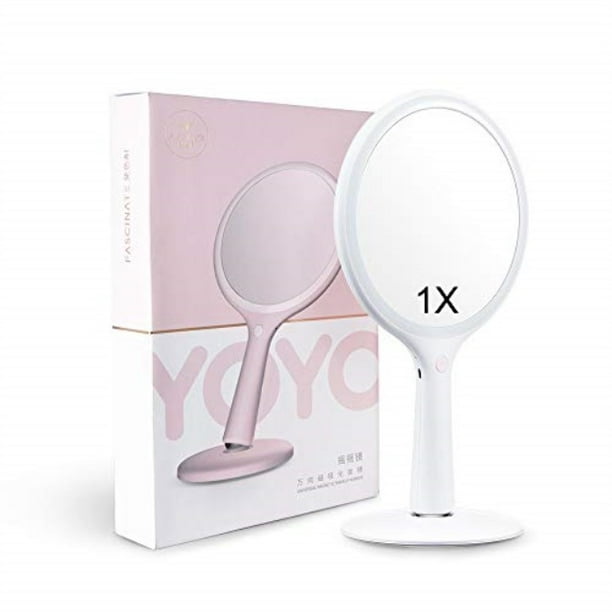 Lighted Makeup Mirror With 3 Colors Dimmable Lighting Cosmirror Round Vanity 62 Led Lights 1x 5x Magnification Cordless Rechargeable Handheld Light Up White Com - Handheld Light Up Magnifying Mirror Lighted Makeup Mirror With 3 Colors Dimmable Lighting Cosmirror Round Vanity 62 Led Lights 1x 5x Magnification Cordless Rechargeable Handheld Light Up White Com - Handheld Light Up Magnifying Mirror