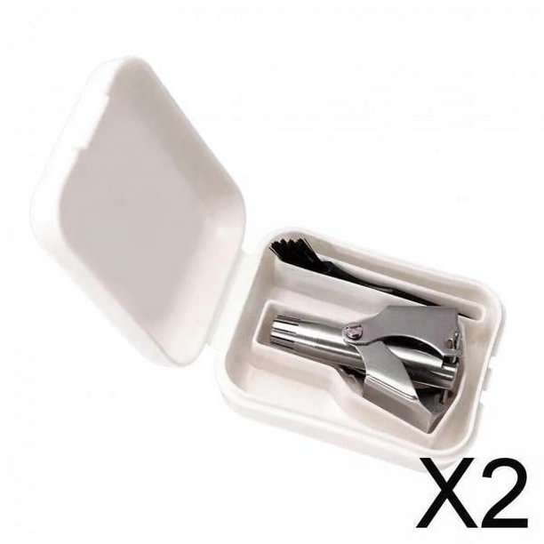 2x Afeitadora Manual Portátil para El Pelo de La Nariz, Herramienta Impermeable con Estuche de Almacenamiento con Cepillo, Removedor de Pelo de La Nar 2 piezas