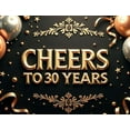 thumbnail image 3 of LUUFILx Cheer's 30 Years Anniversary Backdrop Celebration Banner Gold Decoration Background Party Supplies Photography Props Event Decor, 3 of 7