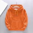 thumbnail image 2 of xaweyi Kids Child Toddler Boys Girls Solid Long Sleeve Patchwork Hooded Thickened Warm Sweatshirt Pullover Blouse Tops Outfits Clothes,Sizes 5-6 Years, 2 of 4