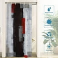 thumbnail image 3 of Grey Modern Modern Art Decor Shower Curtain,Red Art Plaid Bathroom Decor Polyester Fiber Plastic Rings Quick-Drying Waterproof for Bathtubs/Bathroom, 72x36 inches, 3 of 6
