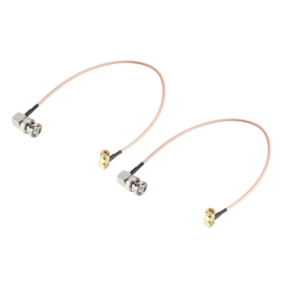 Uxcell BNC Male Right Angle to SMA Male Right Angle RG316 Coax Cables 50 Ohm 1-ft 2 Pack
