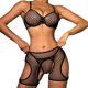 thumbnail image 1 of Gibobby Conjuntos de bragas de encaje Lencería de Mujer de Encaje Sexy Mesh de Dormir Boudoir Outfits Lingerie Plus Size Body Lencería Conjunto De Lencería Sexy(Negro, G), 1 of 5