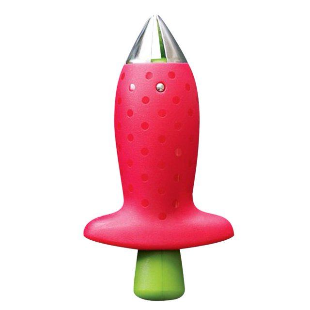 1 Uds. De descascarilladores de fresas de Metal + dispositivo de eliminación de tallos de frutas de plástico tomate