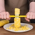 thumbnail image 4 of ShenMo Corn Cutter, Stainless Steel, Medium, Yellow, Magic Corn Cob Stripper Tool, Removes Kernels from Corn Cobs in Seconds, Kitchen Gadget (1 Piece), 4 of 5