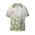 thumbnail image 2 of Lsque Herbs and Wildflowers print Men's Cuban Collar Short Sleeve Shirt Summer Beachwear Casual Button Down Fashionable Vacation Leisure Shirt-Large, 2 of 7