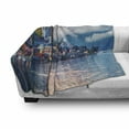 thumbnail image 2 of Austrian Soft Flannel Fleece Throw Blanket, Foggy Autumn Sunrise in Hallstatt Lake by Mountains Idyllic Village Destination, Cozy Plush for Indoor and Outdoor Use, 60" x 80", Multicolor, by Ambesonne, 2 of 5