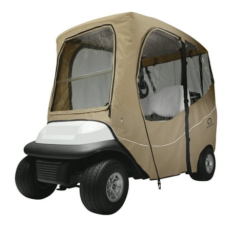 Carbon Fiber Golf Cart Classic Accessories Fairway Short Roof 2-Person Golf Cart Cover - Deluxe Golf Cart Enclosure, 68