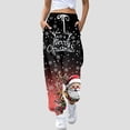 thumbnail image 2 of Women's Christmas Santa Pants Holiday Casual Trousers Festive Comfortable Wear Soft Stretchy Elastic Waist Stylish Seasonal Outfit, 2 of 2