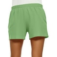thumbnail image 6 of Mom Linen Shorts for Women 7" Inseam Drawstring Low-Rise Mid-Thigh Compression Shorts Cargo Plus Size Everyday Bermuda Shorts with Pockets Mint Green XXL, 6 of 6