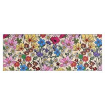 Pioneer Flower Floral Print Pattern Kitchen Rug Mat,Kitchen Runner Rugs Non Skid Washable,Decorative Kitchen Floor Mats for Kitchen,Sink,Laundry,17"X47"